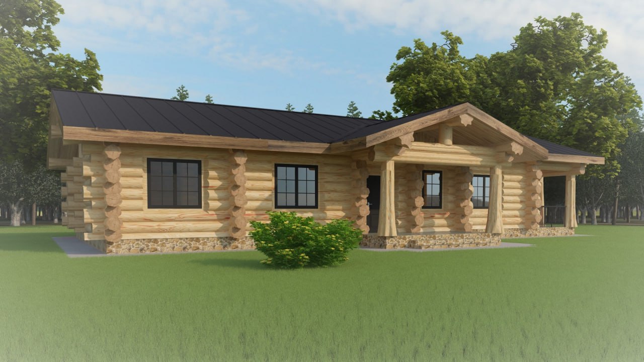 Проект 52 — Дом Дарий 170 м2 стиль шале — дом ручной рубки, фото 3