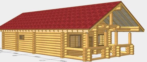 Дом Крокус из бревна 30-32 см — дом ручной рубки, 110 м²
